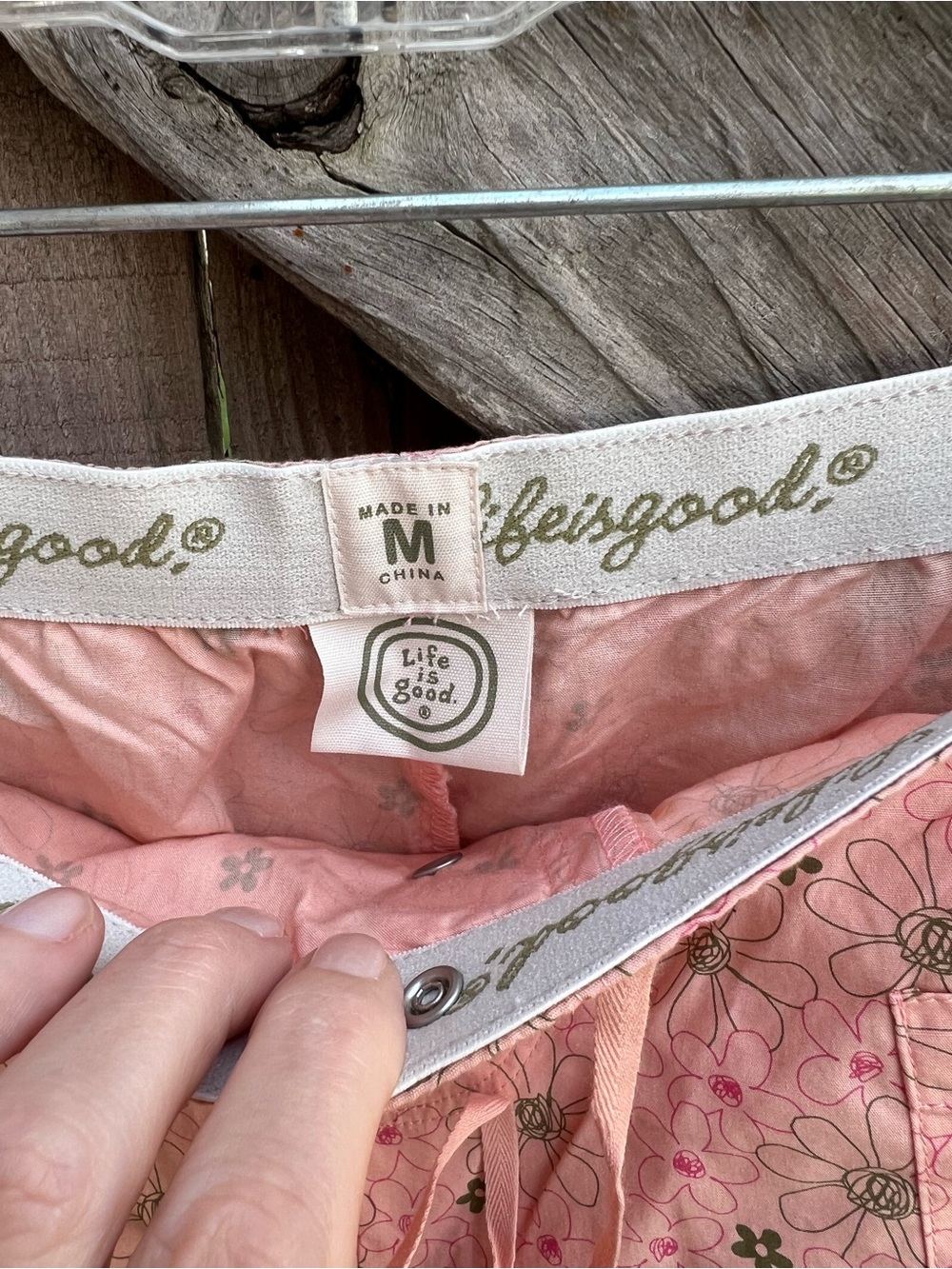 👗Life is good Pink Floral Drawstring crop Lounge Pants - Picture 8 of 8